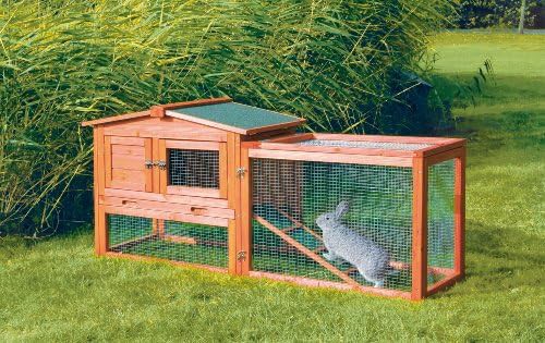 Natural wood elevated hutch with playpen run — photo 3