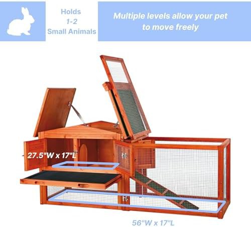Natural wood elevated hutch with playpen run — photo 5