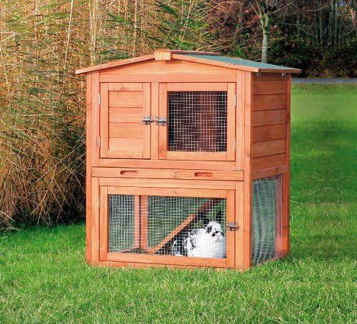 Two story natural hutch with secure run — photo 3