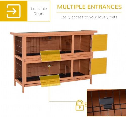 Orange two story wooden bunny house — photo 4