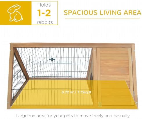 Yellow wooden A-frame outdoor hutch — photo 3