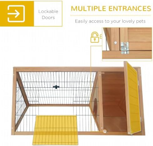 Yellow wooden A-frame outdoor hutch — photo 4
