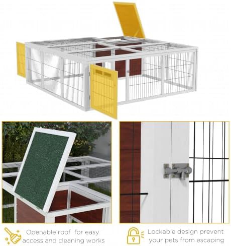Dark brown outdoor playpen and hutch — photo 4
