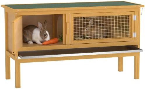 Elevated bunny cage with waterproof roof