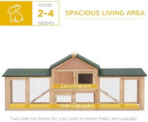 Natural wood hutch with double runs — photo 4