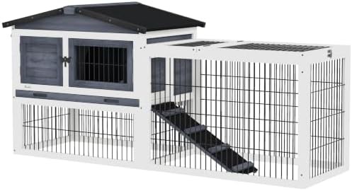 Two level outdoor hutch with openable top