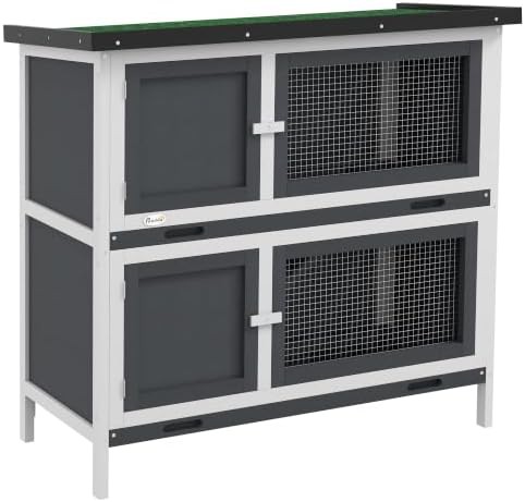 Grey wood hutch with removable tray