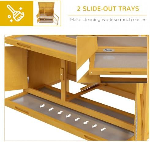 Yellow wooden hutch with weatherproof roof — photo 5