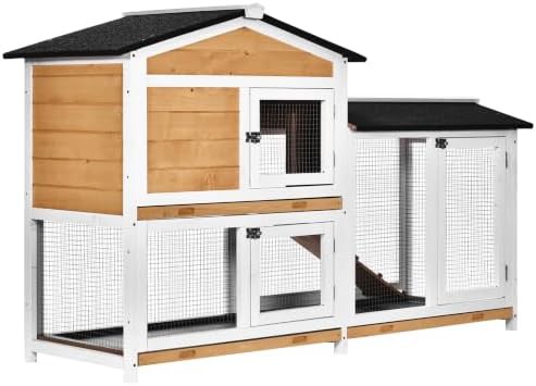 Natural wood hutch with lockable doors