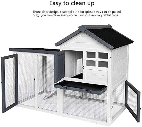 Gray two level wooden animal hutch — photo 4