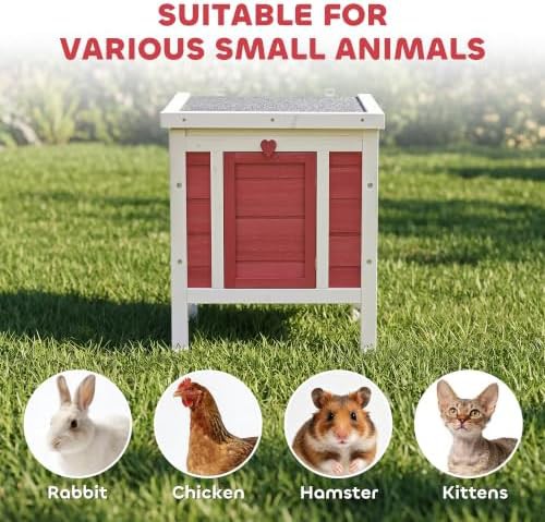 Red wooden hutch with waterproof roof — photo 5