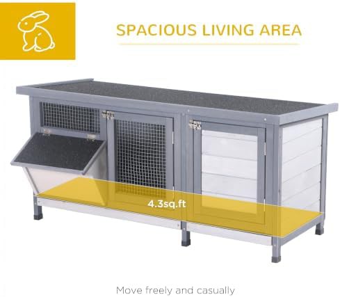 Gray wooden hutch with feeding trough — photo 3