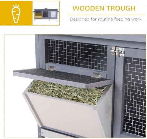 Gray wooden hutch with feeding trough — photo 5