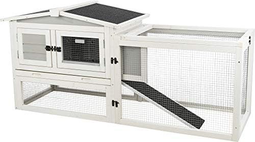 Insulated grey outdoor hutch for cold weather