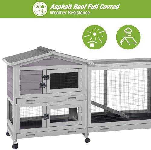 Outdoor Rabbit Hutch with Integrated Run — photo 4