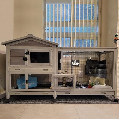 Large Bunny Cage with Waterproof Asphalt Roof