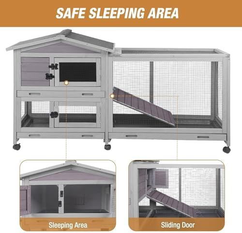 Large Bunny Cage with Waterproof Asphalt Roof — photo 4