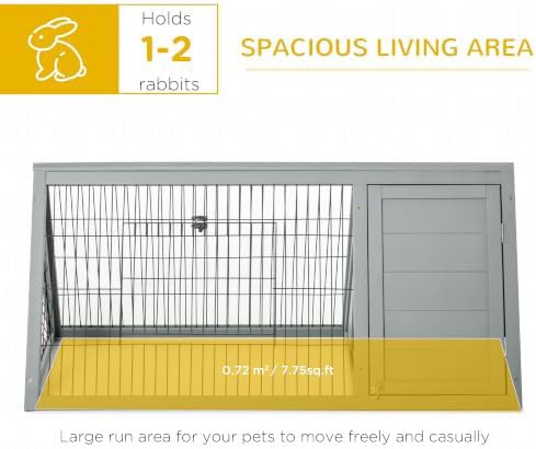 Grey A-frame outdoor rabbit hutch — photo 3