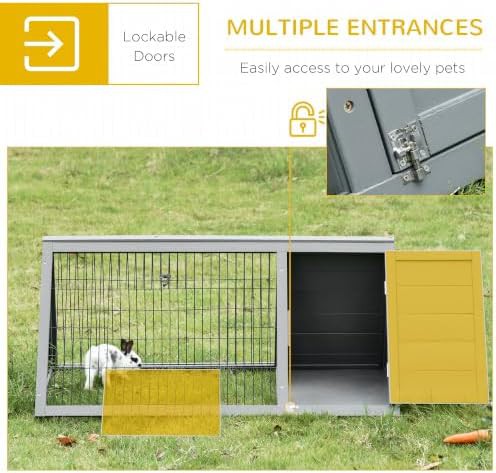 Grey A-frame outdoor rabbit hutch — photo 4