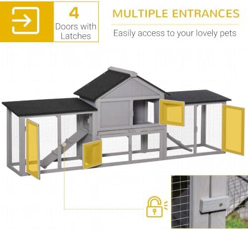 Outdoor grey hutch with weatherproof roof — photo 3