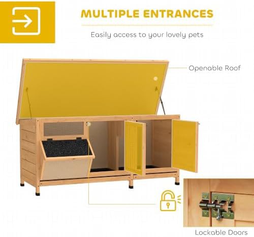 Natural wood hutch with feeding trough — photo 4