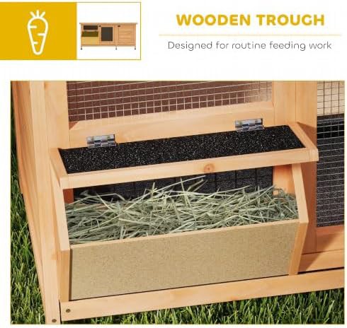 Natural wood hutch with feeding trough — photo 5