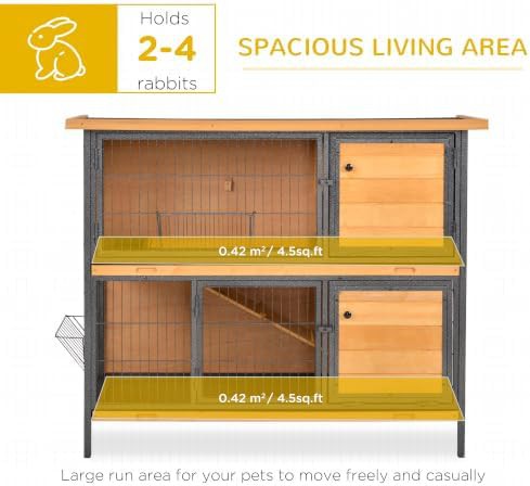 Wooden two story hutch with ramp — photo 3