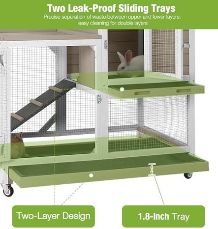 Mocca Wooden Bunny Cage with Sliding Door — photo 3