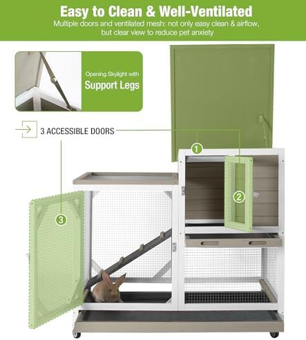 Mocca Wooden Bunny Cage with Sliding Door — photo 4