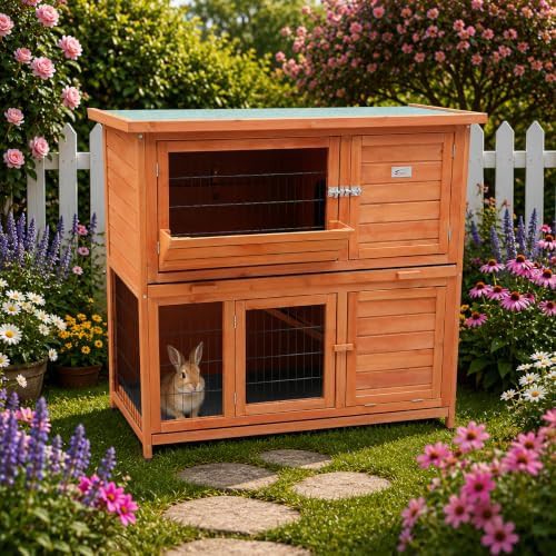 Red two tier hutch with sliding trays