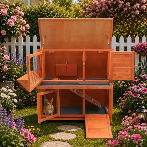 Red two tier hutch with sliding trays — photo 3