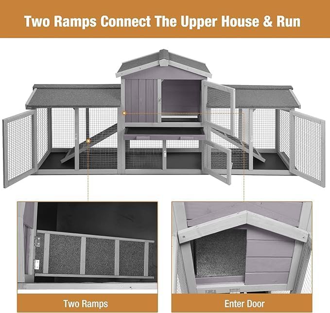 Wooden rabbit house with pvc bottom run — photo 4