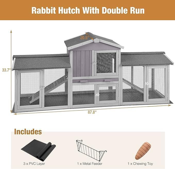 Wooden rabbit house with pvc bottom run — photo 5