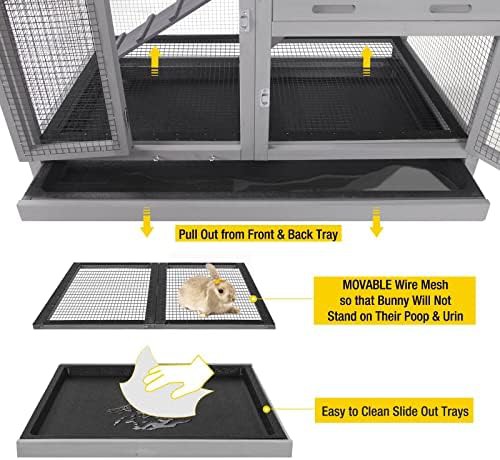 Grey hutch with movable bottom wire mesh — photo 3