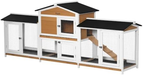 White large hutch with double side runs