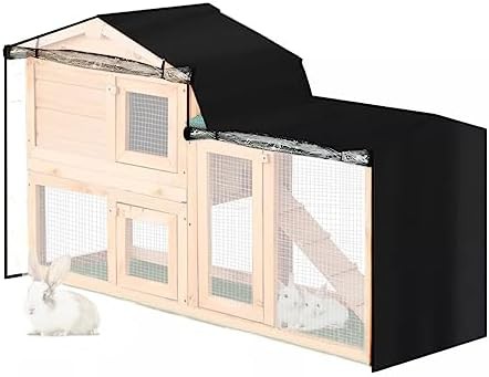 Large Black Outdoor Double Decker Hutch Cover