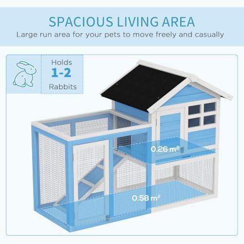 Light blue wooden hutch with run — photo 3