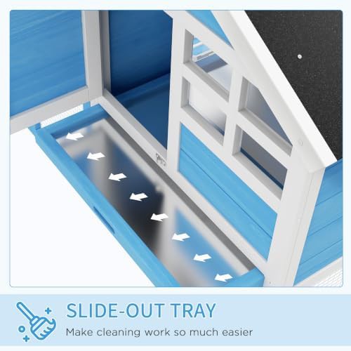 Light blue wooden hutch with run — photo 5