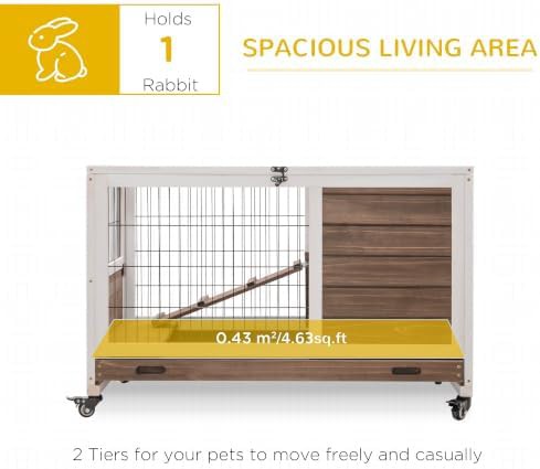 Elevated brown hutch with no leak tray — photo 3