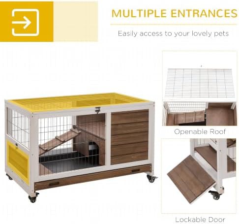 Elevated brown hutch with no leak tray — photo 4