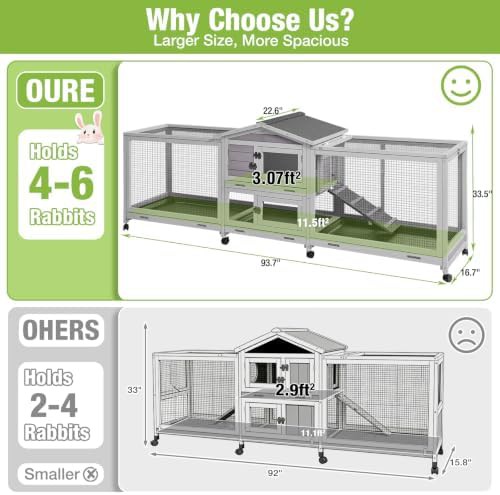 Outdoor Rabbit Cage with Chew Proof Ramp — photo 3
