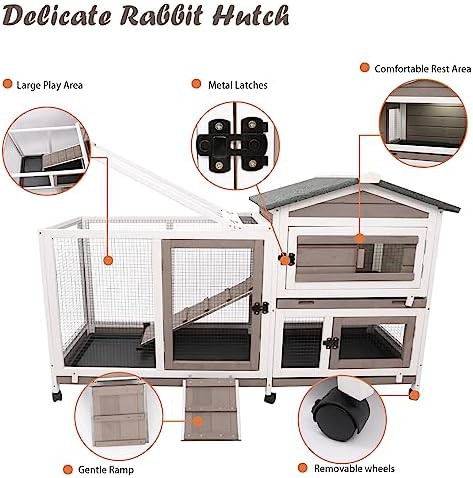 White and grey two story bunny cage — photo 4
