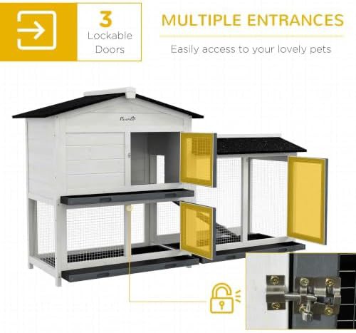 White outdoor hutch with run area — photo 3