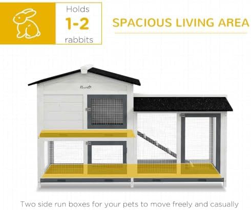 White outdoor hutch with run area — photo 4