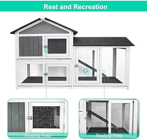 Gray and white multi level outdoor hutch — photo 3