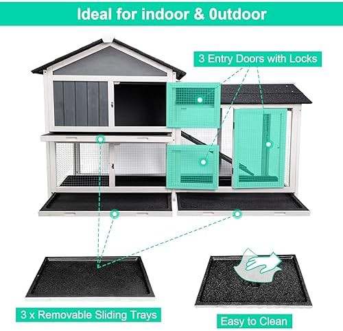 Gray and white multi level outdoor hutch — photo 4