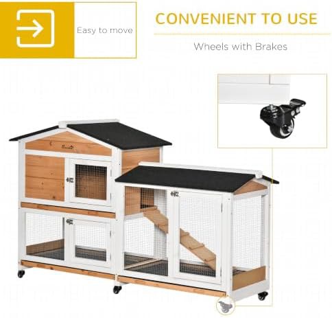 Natural wood hutch with rolling wheels — photo 4