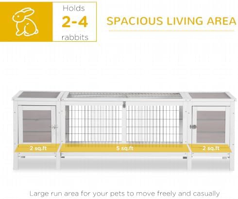White wooden indoor bunny hutch with tray — photo 3