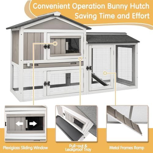 Grey two story hutch with ventilation doors — photo 3