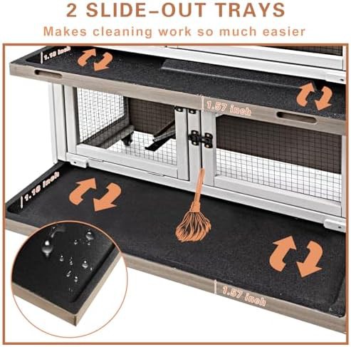 Two story wooden bunny cage on wheels — photo 4